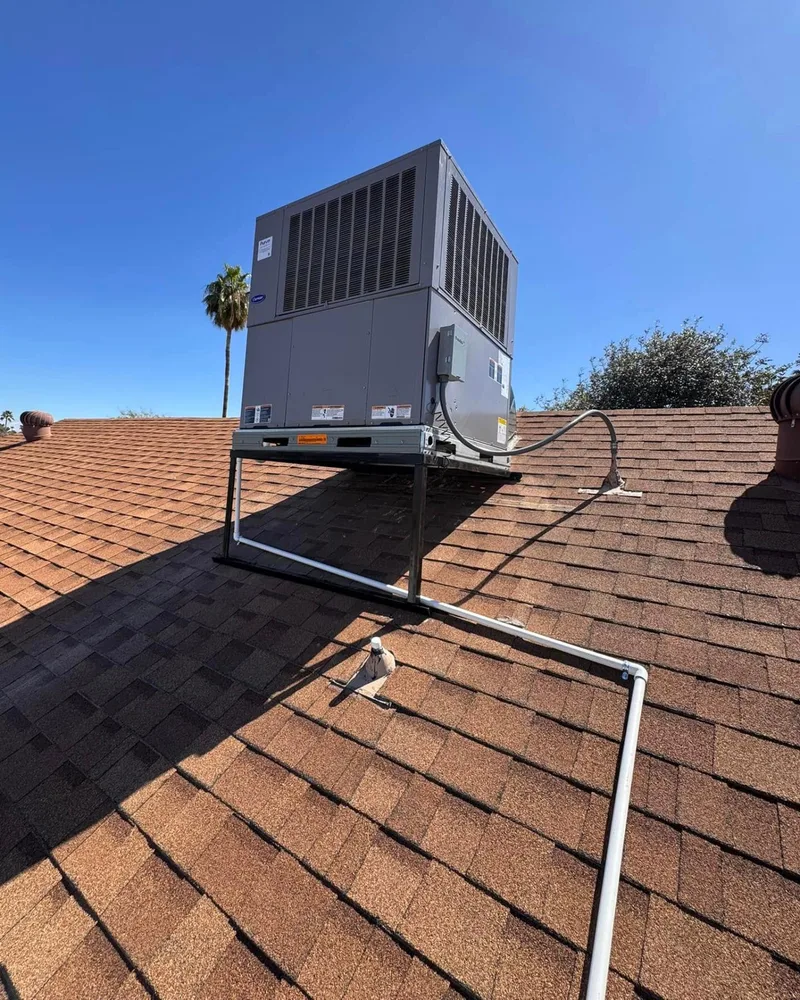 Carrier rooftop install on shingle roof